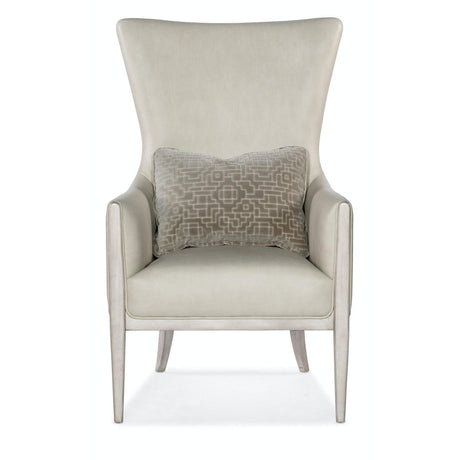 Kyndall High-Back Leather Club Chair with Accent Pillow | Hooker Furniture