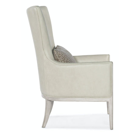 Kyndall High-Back Leather Club Chair with Accent Pillow | Hooker Furniture