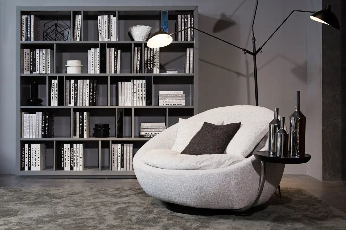 Vig Furniture - Divani Casa Alba Modern Grey Fabric Chair W- Tray - Vgwcl157-Gry