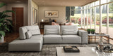 Lamod Italia Hollywood - Italian Light Grey Leather LAF Chaise Sectional Sofa - Home Elegance USA