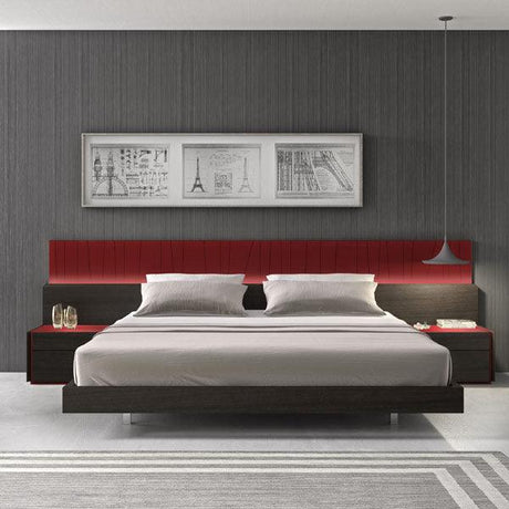 Lagos Natural Light Grey Lacquer Eastern King 4 Piece Platform Bedroom Set - 17867250-K-4Set | J&M