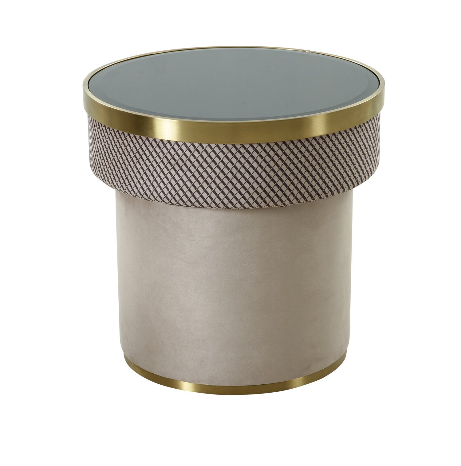 Vig Furniture Modrest Larry - Glass + Gold Accent End Table