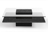 Vig Furniture - Modrest Clarion Modern Grey Elm & Glass Coffee Table - Vgbble638E-Gry