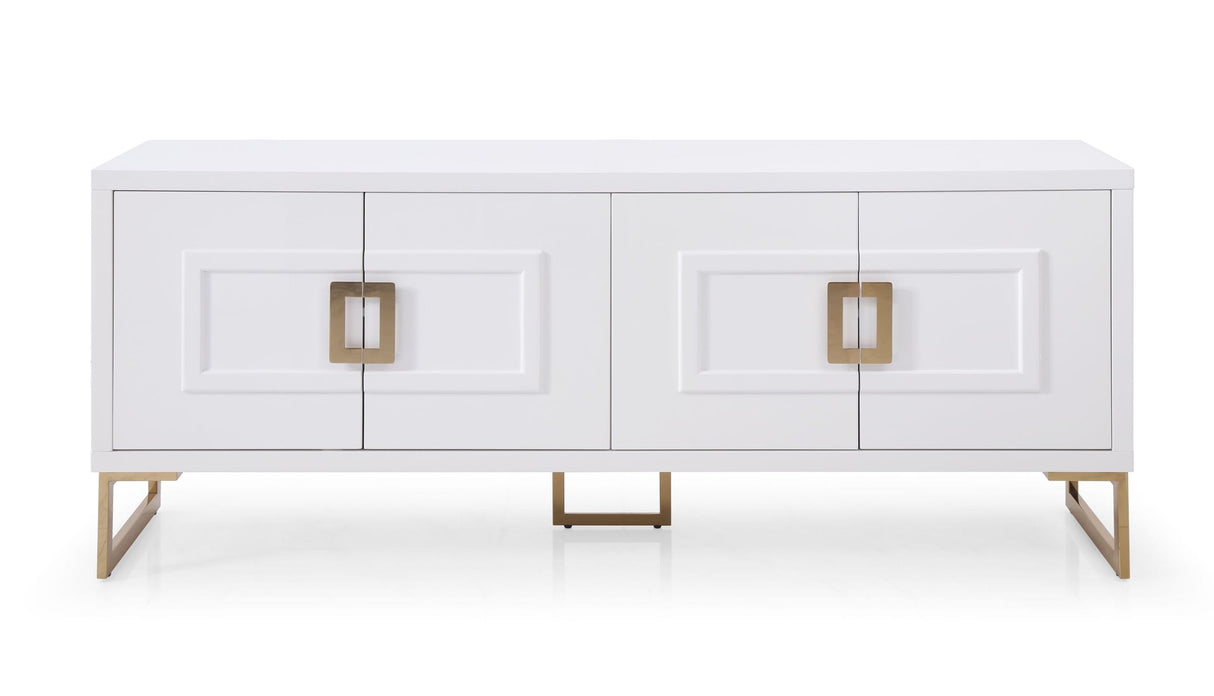 Vig Furniture Modrest Leah - Contemporary White High Gloss & Champagne Gold Buffet