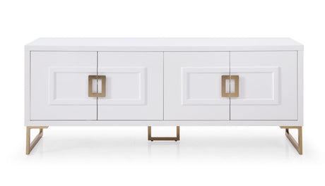 Vig Furniture Modrest Leah - Contemporary White High Gloss & Champagne Gold Buffet