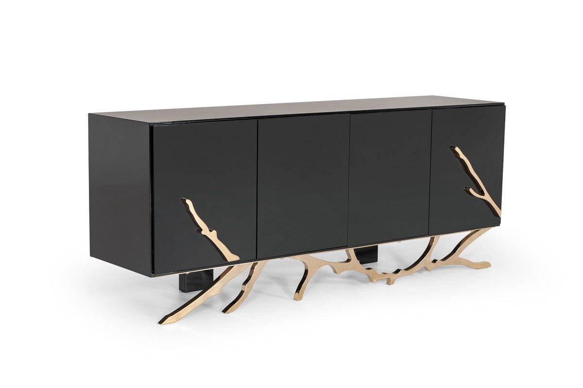 Vig Furniture - Modrest Legend Modern Black & Gold Buffet - Vgvcg8111-Blk