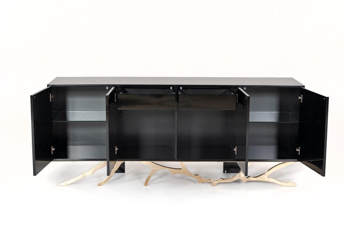 Vig Furniture - Modrest Legend Modern Black & Gold Buffet - Vgvcg8111-Blk