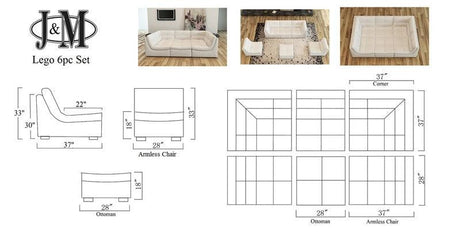 J&M Furniture - Lego 6 Piece Set In White - 176653-6Set