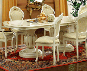 Leonardo 18" Extension Dining Table In Ivory - Leonardotable | ESF