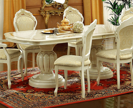 Esf Furniture - Leonardo 18" Extension Dining Table In Ivory - Leonardotable