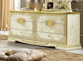 Leonardo Double Dresser In Ivory-Gold - Leonardodresser | ESF