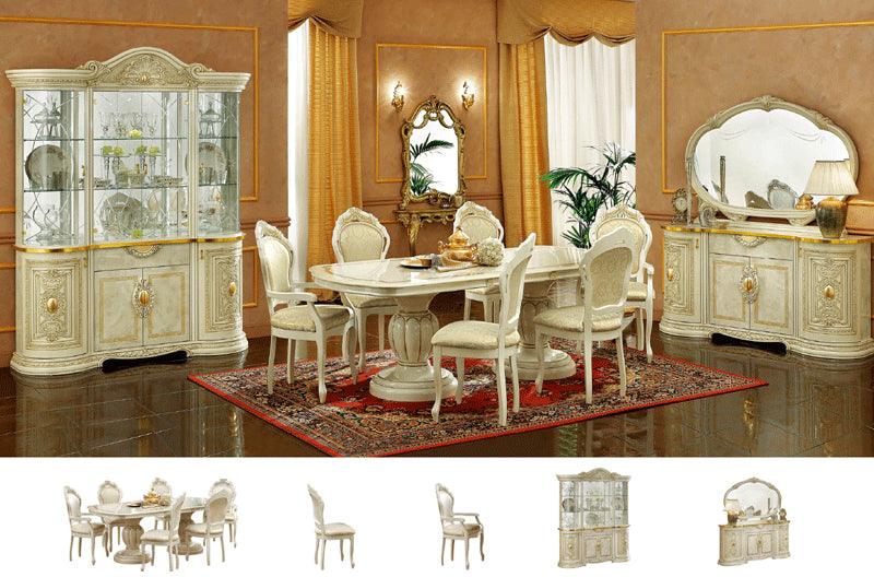 Esf Furniture - Leonardo 10 Piece Dining Table Set In Ivory - Leonardotable-10Set