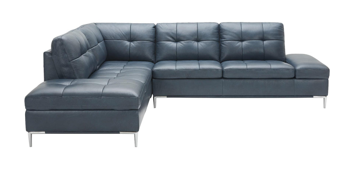 J&M Furniture - Leonardo Blue In Left Hand Facing Modern Sectional Sofa - 18995-Lhfc