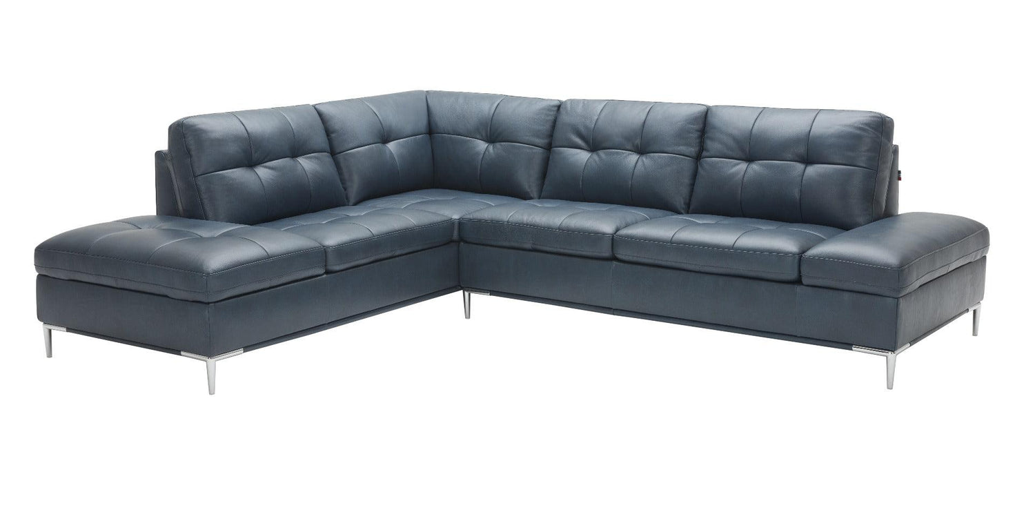 J&M Furniture - Leonardo Blue In Left Hand Facing Modern Sectional Sofa - 18995-Lhfc