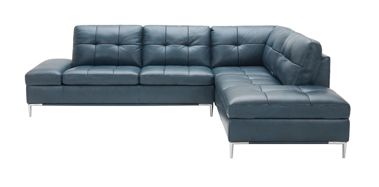 J&M Furniture - Leonardo Blue In Right Hand Facing Modern Sectional Sofa - 18995-Rhfc