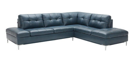 J&M Furniture - Leonardo Blue In Right Hand Facing Modern Sectional Sofa - 18995-Rhfc