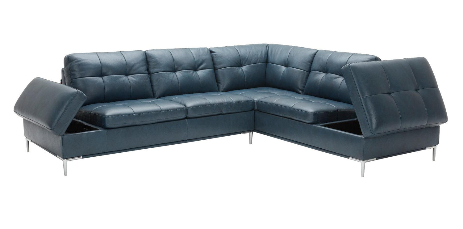 J&M Furniture - Leonardo Blue In Right Hand Facing Modern Sectional Sofa - 18995-Rhfc