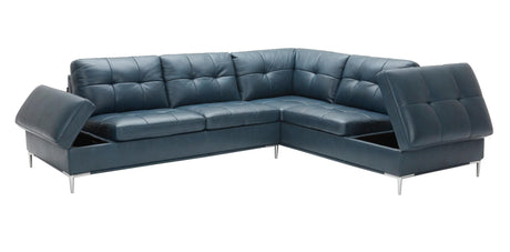 Leonardo Blue In Right Hand Facing Modern Sectional Sofa - 18995-Rhfc | J&M