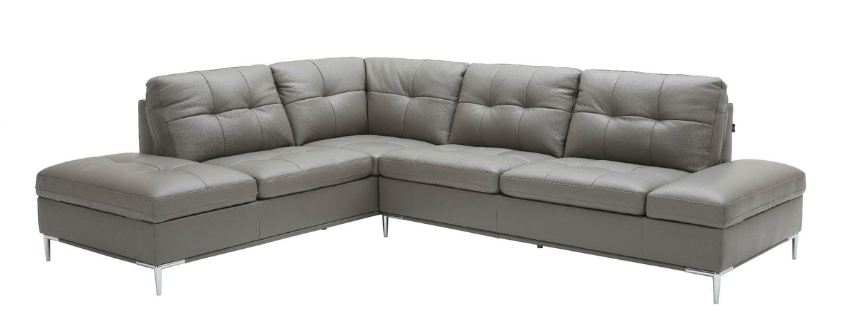 J&M Furniture - Leonardo Grey In Left Hand Facing Modern Sectional Sofa - 18996-Lhfc