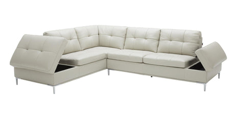Leonardo Silver Grey In Left Hand Facing Modern Sectional Sofa - 18994-Lhfc | J&M