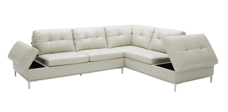 Leonardo Silver Grey In Right Hand Facing Modern Sectional Sofa - 18994-Rhfc | J&M