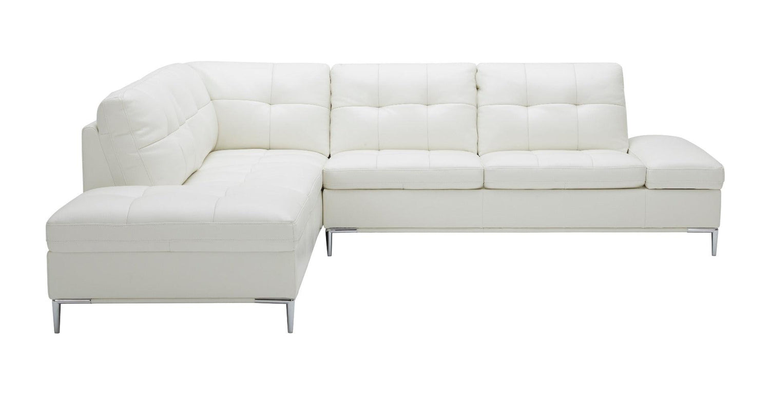 J&M Furniture - Leonardo White In Left Hand Facing Modern Sectional Sofa - 18993-Lhfc
