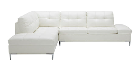 Leonardo White In Left Hand Facing Modern Sectional Sofa - 18993-Lhfc | J&M