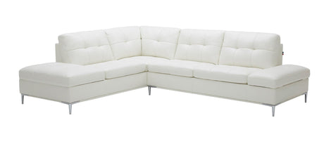 J&M Furniture - Leonardo White In Left Hand Facing Modern Sectional Sofa - 18993-Lhfc