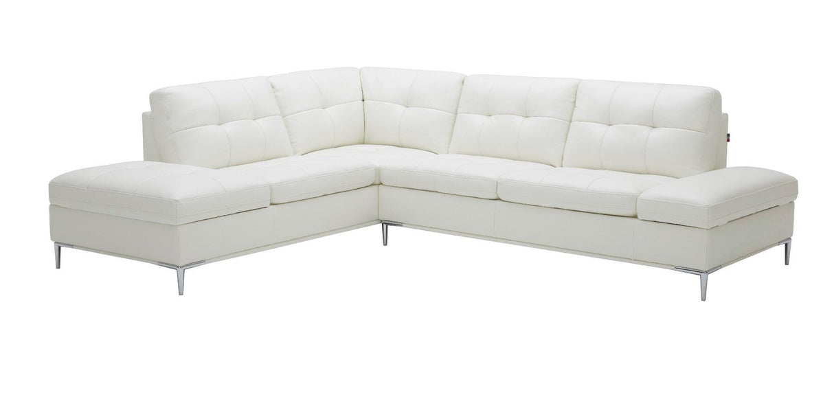 J&M Furniture - Leonardo White In Right Hand Facing Modern Sectional Sofa - 18993-Rhfc