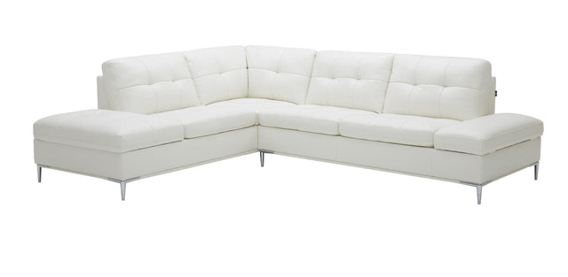 J&M Furniture - Leonardo White In Right Hand Facing Modern Sectional Sofa - 18993-Rhfc