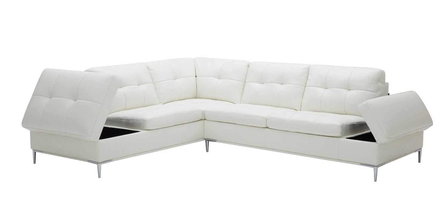 J&M Furniture - Leonardo White In Right Hand Facing Modern Sectional Sofa - 18993-Rhfc