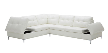 Leonardo White In Right Hand Facing Modern Sectional Sofa - 18993-Rhfc | J&M