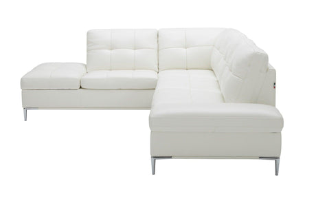 Leonardo White In Left Hand Facing Modern Sectional Sofa - 18993-Lhfc | J&M