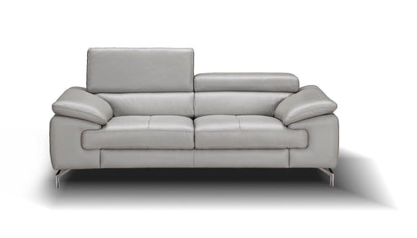 Liam Premium Leather Sofa Set In Grey - 18758-2Set | J&M