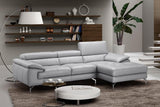 J&M Furniture - Liam Premium Leather Sectional In Right Hand Facing Chaise In Light Grey - 18273-Rhfc