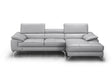 Liam Premium Leather Sectional In Right Hand Facing Chaise In Light Grey - 18273-Rhfc | J&M