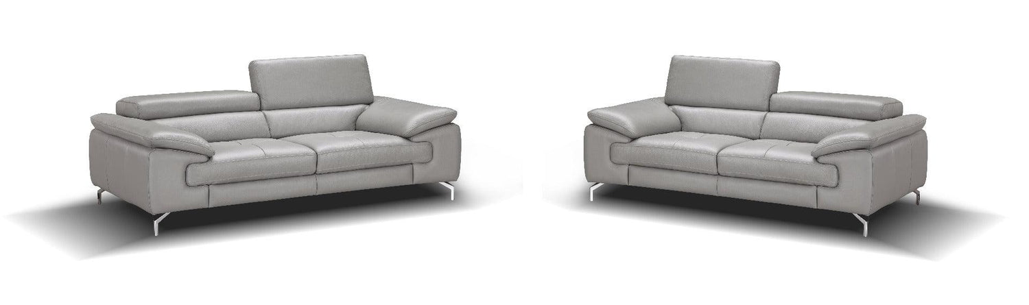 J&M Furniture - Liam Premium Leather Sofa Set In Grey - 18758-2Set
