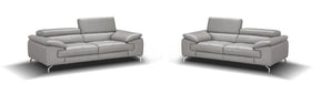 Liam Premium Leather Sofa Set In Grey - 18758-2Set | J&M