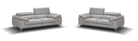 J&M Furniture - Liam Premium Leather Sofa Set In Grey - 18758-2Set