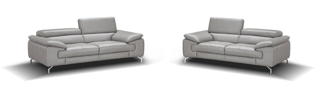 J&M Furniture - Liam Premium Leather Sofa Set In Grey - 18758-2Set