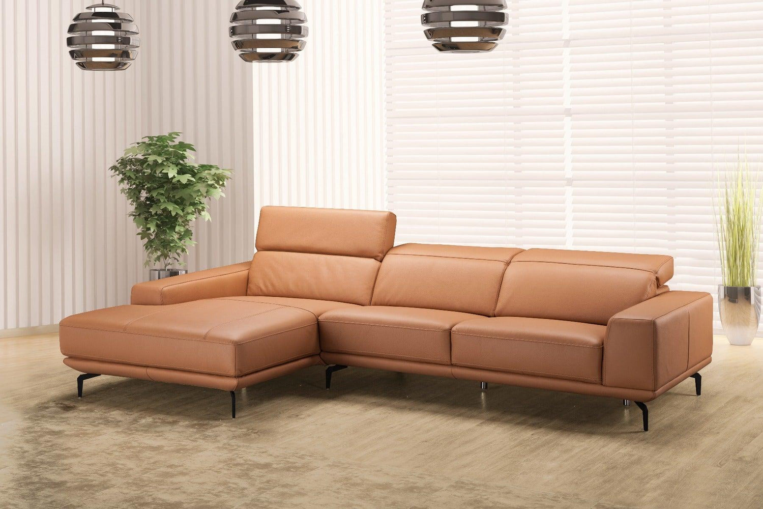 J&M Furniture - Lima Sectional In Left Hand Facing Chiase In Peru Orange - 1790891-Lhfc