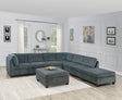 Grey Chenille Modular Sectional 8-Piece Set | Large Corner L-Sectional with 2 Corner Wedges, 4 Armless Chairs & 2 Ottomans – Modern Couch
