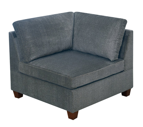 Grey Chenille Modular Sectional 6-Piece Set | Corner L-Sectional with 2 Corner Wedges, 2 Armless Chairs & 2 Ottomans – Modern Couch