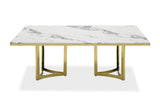 Vig Furniture Modrest Loomis - White Marble & Gold Dining Table