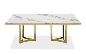 Vig Furniture Modrest Loomis - White Marble & Gold Dining Table