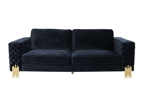Vig Furniture Divani Casa Lori - Modern Velvet Glam Black & Gold Sofa