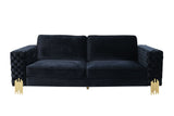 Divani Casa Lori - Modern Velvet Glam Black & Gold Sofa | Home Elegance USA