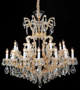 Aico Furniture - La Scala Cognac Glass Gold 19 Light Chandelier - Aic-Lt-Ch912-19Cgn