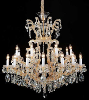 La Scala 19-Light Chandelier in Cognac Glass & Gold Finish – Aico Furniture