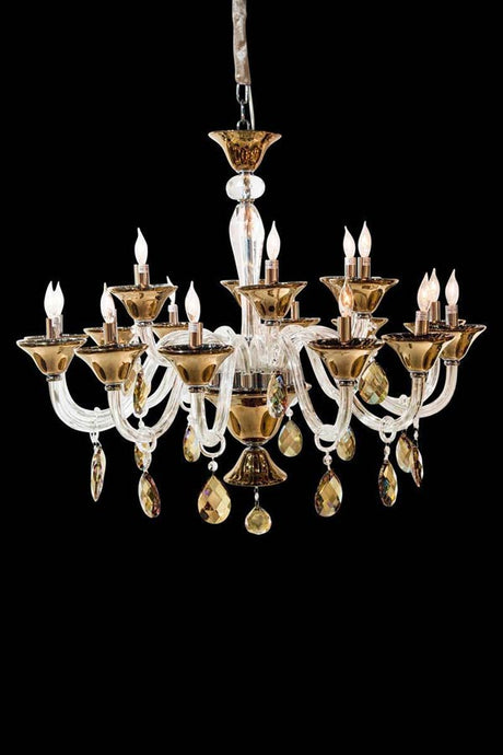 Aico Furniture - Rundale 18 Light Chandelier In Clear And Chrome - Lt-Ch918-18Clr